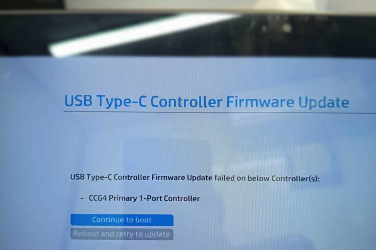 حل خطای USB Type-C Controller Firmware Update failed در HP Elite x2 612 G2