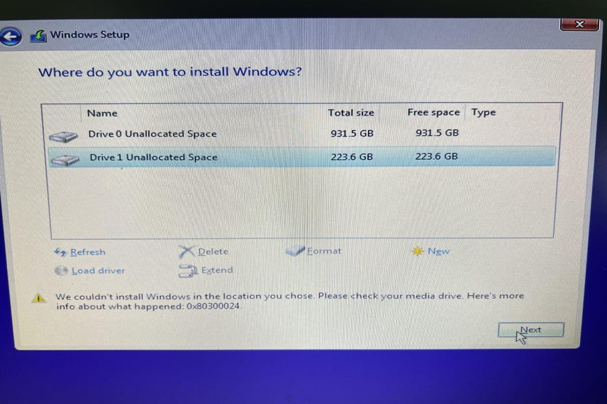 آموزش رفع خطای 0x80300024 هنگام نصب ویندوز در لپ‌تاپ و کامپیوتر